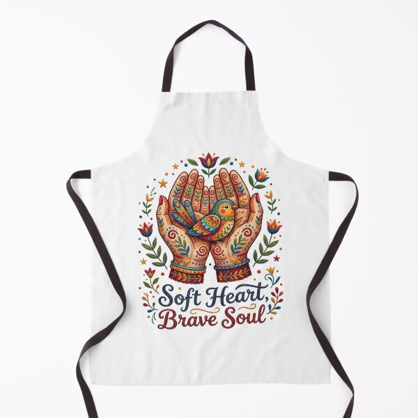 Item preview, Soft Heart Brave Soul - Vintage Folk Art Bird and Hands designed and sold by Sanan Israyilli.