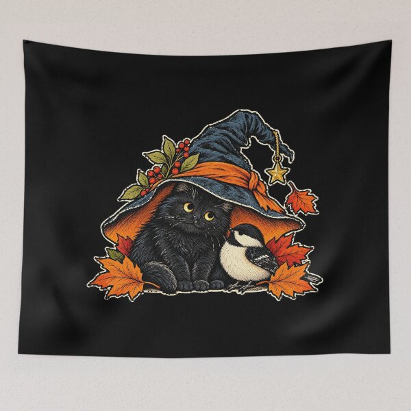 Item preview, Black Cat and Chickadee Halloween Friends designed and sold by AMICO77.