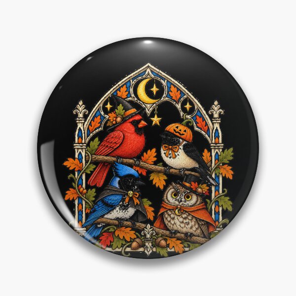 Item preview, Halloween Birds in a Gothic Window designed and sold by AMICO77.
