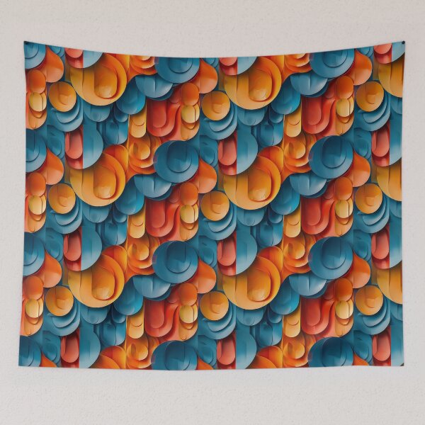 Item preview, Vibrant 3D Papercraft Abstract Shapes Pattern designed and sold by NTGUILTY.