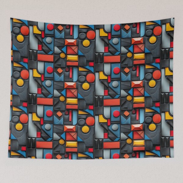 Item preview, Colorful 3D Geometric Bauhaus Block Pattern designed and sold by NTGUILTY.