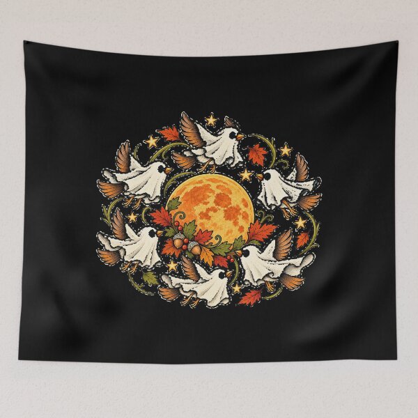Item preview, Ghost Birds Around a Pumpkin Moon designed and sold by AMICO77.