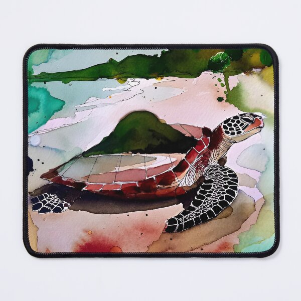 Item preview, Caribbean Sea Turtle Mount Nevis Watercolor designed and sold by eastovy.