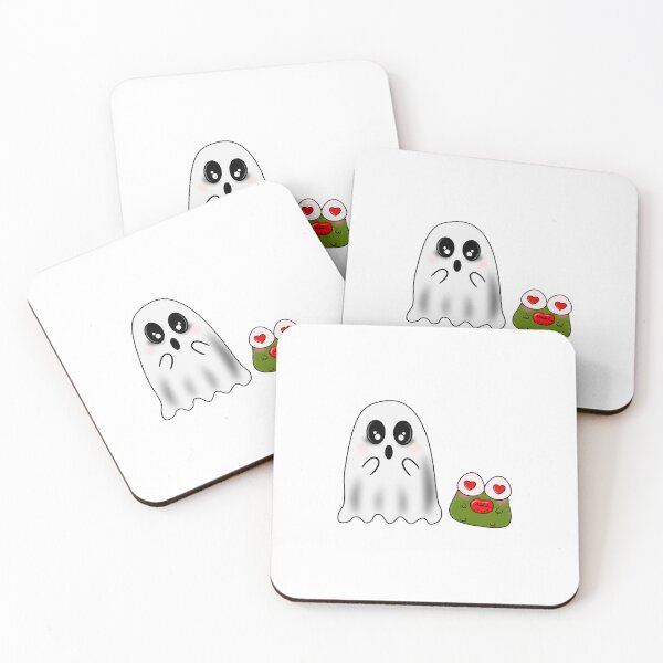 Item preview, Cute Ghost and Love Frog | Kawaii Halloween Friends Design designed and sold by ForcePrint.
