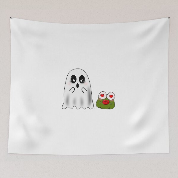 Item preview, Cute Ghost and Love Frog | Kawaii Halloween Friends Design designed and sold by ForcePrint.