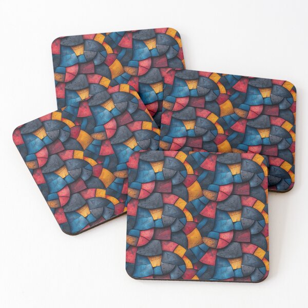 Item preview, Colorful Textured Curved Mosaic Concrete Pattern designed and sold by NTGUILTY.