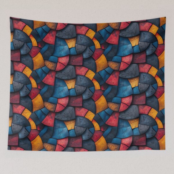 Item preview, Colorful Textured Curved Mosaic Concrete Pattern designed and sold by NTGUILTY.