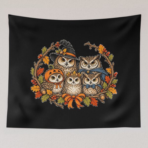 Item preview, Halloween Owl Family Portrait designed and sold by AMICO77.