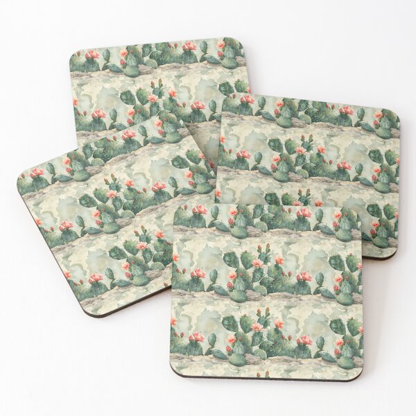 Item preview, Watercolor Prickly Pear Desert Cactus Pattern designed and sold by NTGUILTY.