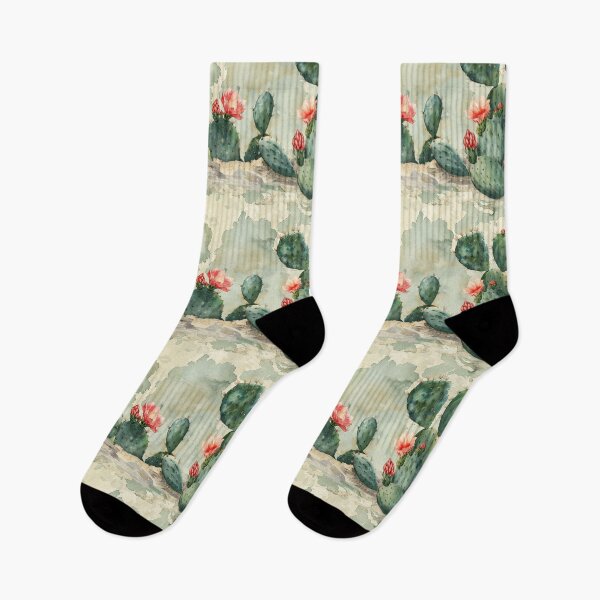 Item preview, Watercolor Prickly Pear Desert Cactus Pattern designed and sold by NTGUILTY.