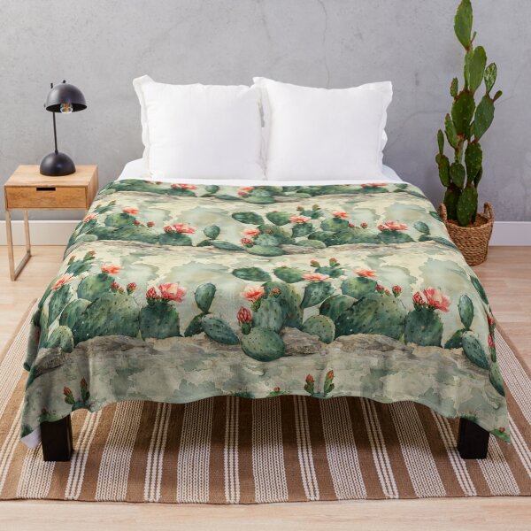 Item preview, Watercolor Prickly Pear Desert Cactus Pattern designed and sold by NTGUILTY.