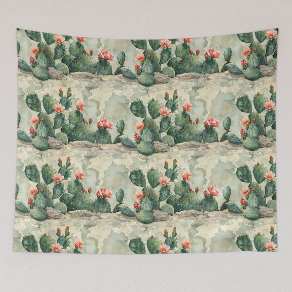 Item preview, Watercolor Prickly Pear Desert Cactus Pattern designed and sold by NTGUILTY.