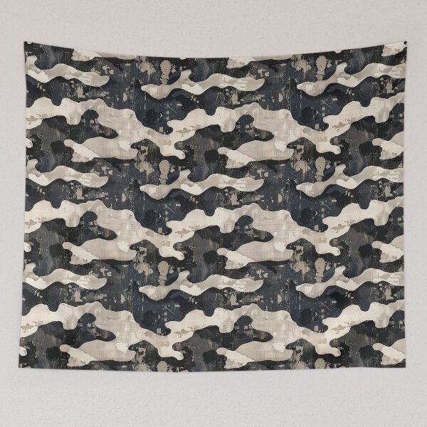 Item preview, Distressed Grunge Black and Beige Camouflage Pattern designed and sold by NTGUILTY.