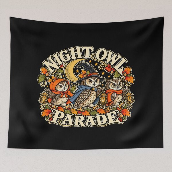 Item preview, Night Owl Parade Halloween Illustration designed and sold by AMICO77.