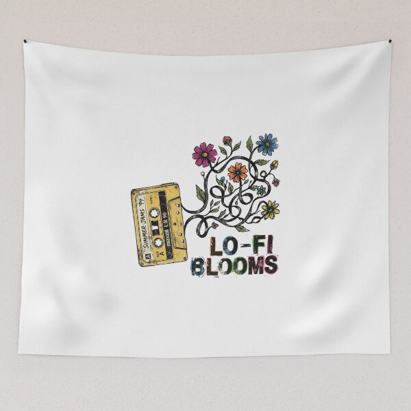 Item preview, Lo-Fi Blooms - Retro 90s Cassette Tape Wildflowers Art designed and sold by Sanan Israyilli.