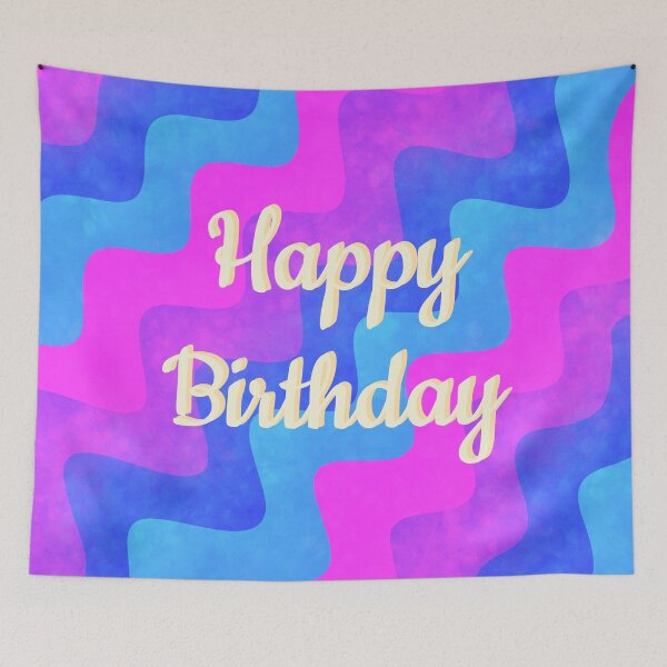 Item preview, Happy birthday retro blue designed and sold by Ana Gorozpe.