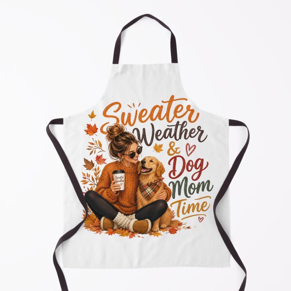 Item preview, Sweater Weather & Dog Mom Time – Cute Fall Dog Mom Design for Women designed and sold by PrintSparkDesigns.