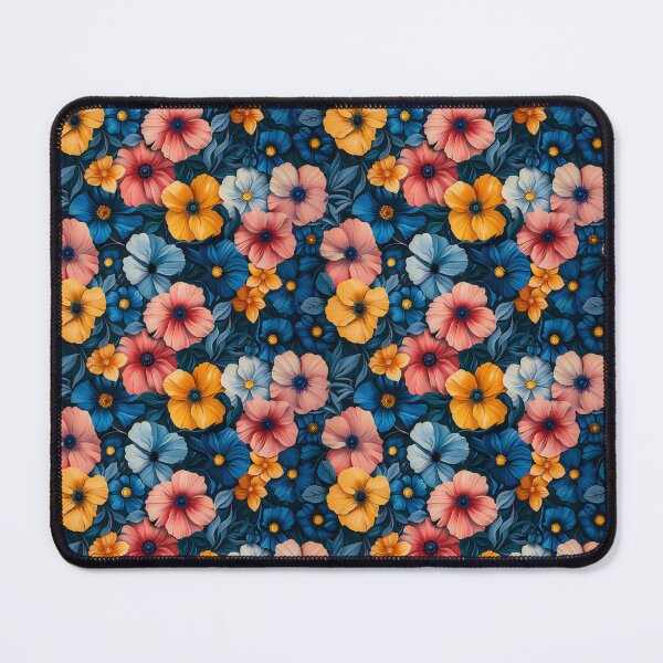 Item preview, Vibrant Colorful Floral on Dark Navy Pattern designed and sold by NTGUILTY.