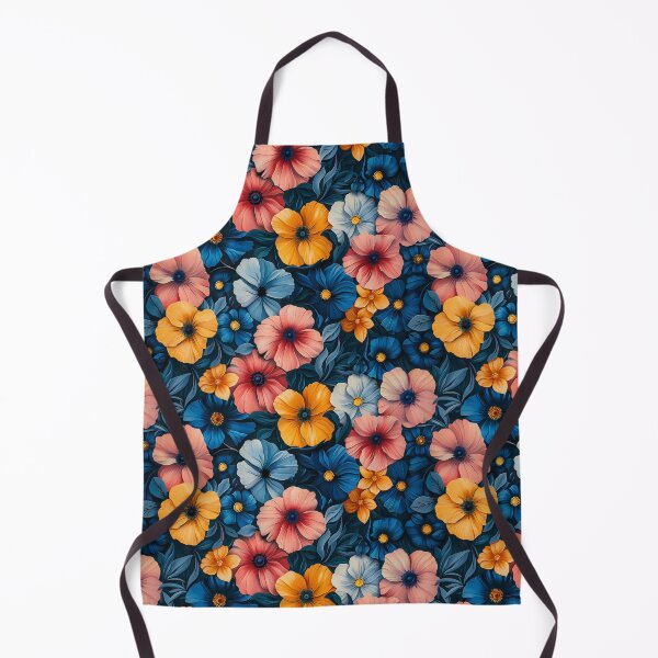 Item preview, Vibrant Colorful Floral on Dark Navy Pattern designed and sold by NTGUILTY.