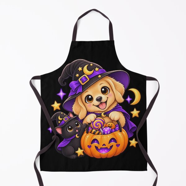 Item preview, Kawaii Golden Retriever Witch Halloween Candy designed and sold by CreationbyVona.