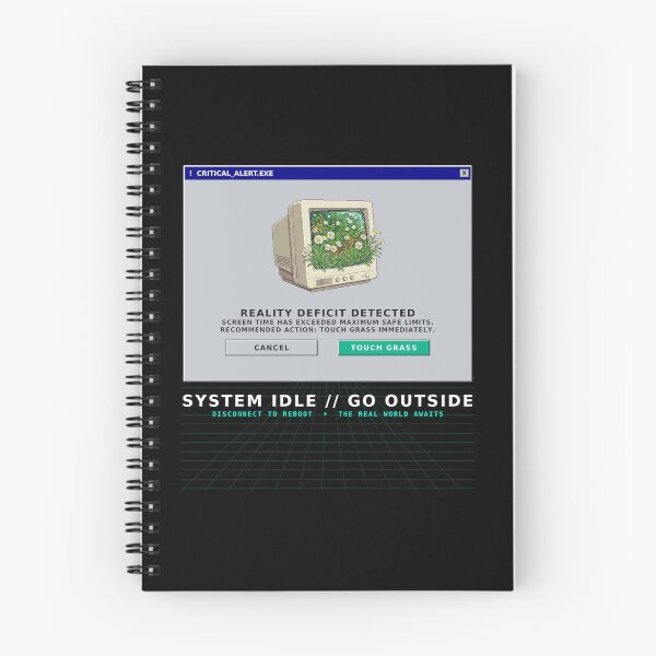 Item preview, Touch Grass Retro 90s Computer Error System Alert Funny Tech Shirt designed and sold by Vagabond Ventures25.
