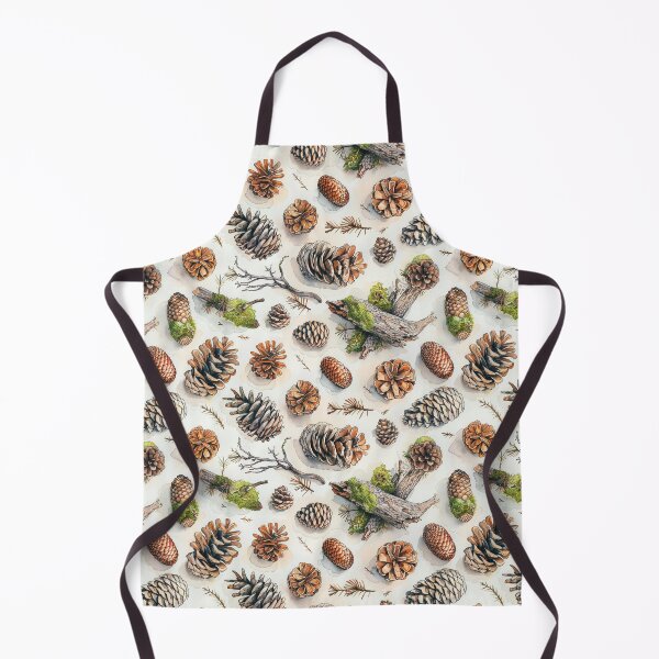 Item preview, Rustic Watercolor Pine Cone and Mossy Branch Pattern designed and sold by NTGUILTY.