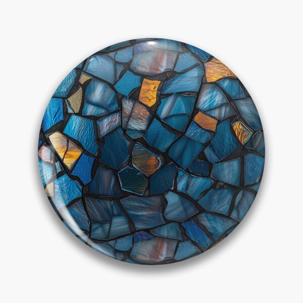 Item preview, Vibrant Blue and Amber Broken Stained Glass Pattern designed and sold by NTGUILTY.