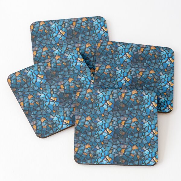 Item preview, Vibrant Blue and Amber Broken Stained Glass Pattern designed and sold by NTGUILTY.