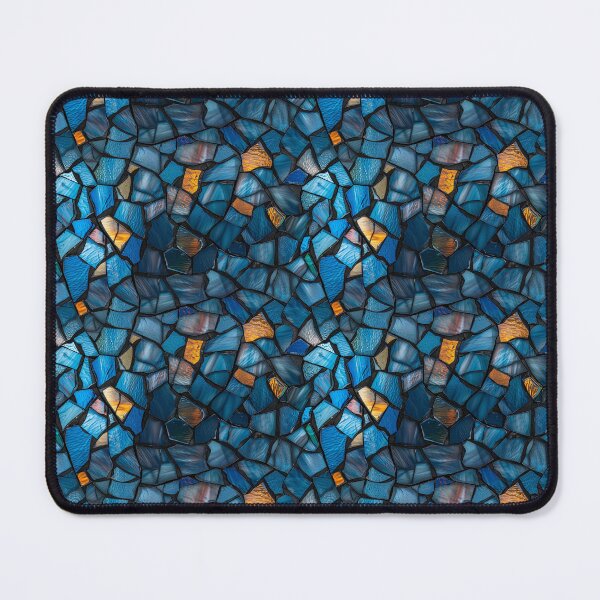 Item preview, Vibrant Blue and Amber Broken Stained Glass Pattern designed and sold by NTGUILTY.