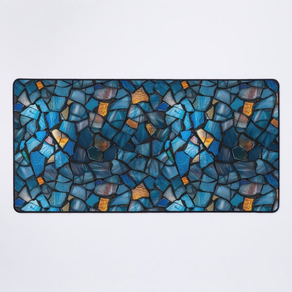 Item preview, Vibrant Blue and Amber Broken Stained Glass Pattern designed and sold by NTGUILTY.