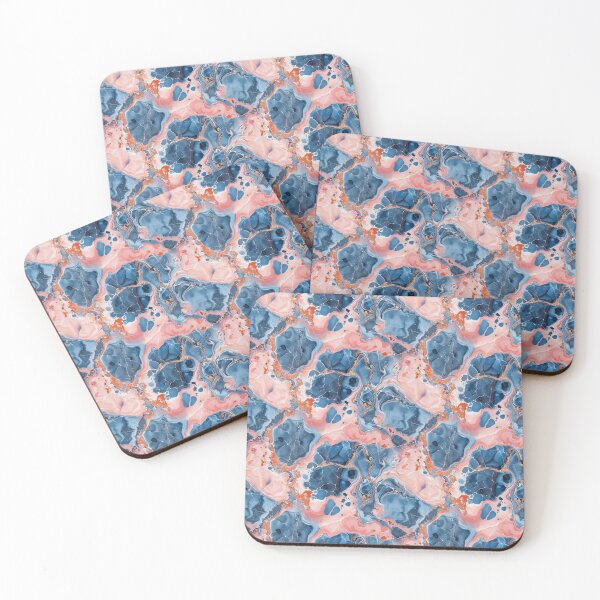 Item preview, Elegant Blue and Blush Pink Fluid Marble Pattern designed and sold by NTGUILTY.