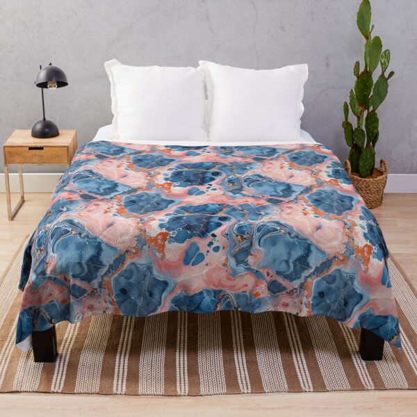 Item preview, Elegant Blue and Blush Pink Fluid Marble Pattern designed and sold by NTGUILTY.