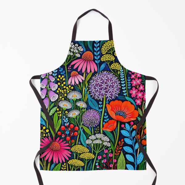 Item preview, Midnight Wildflower Garden, Colorful Maximalist Botanical Floral Art designed and sold by TinyBirdyDesigns.