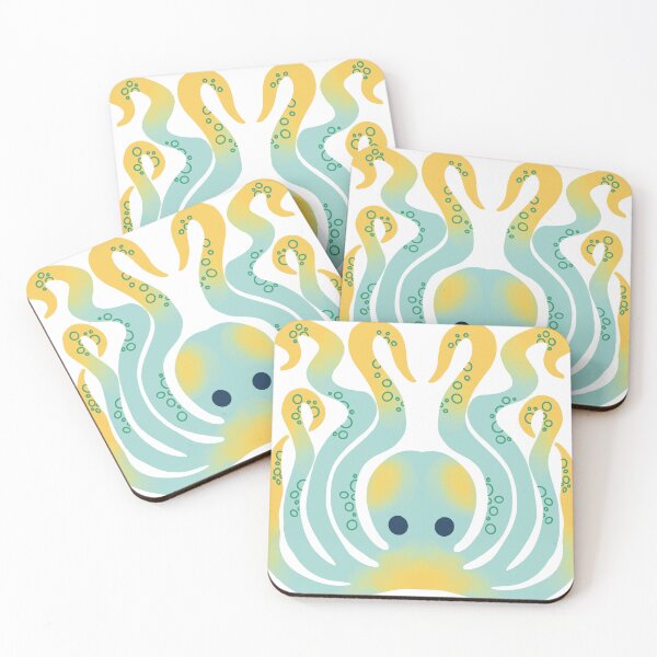 Item preview, Trippy Blue and Yellow Octopus designed and sold by sleepyheadedbb.