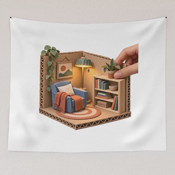 Item preview, Upcycled Cardboard Miniature Room Maker designed and sold by Philippa Shop.