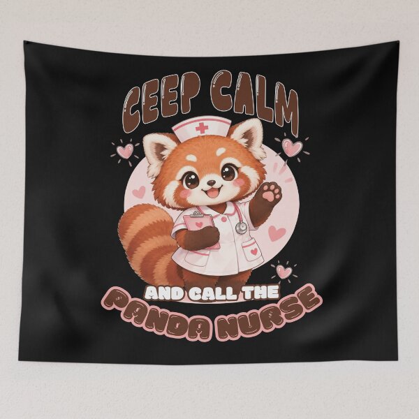Item preview, Keep Calm & Call the Panda Nurse – Kawaii Red Panda Nurse designed and sold by samah82.