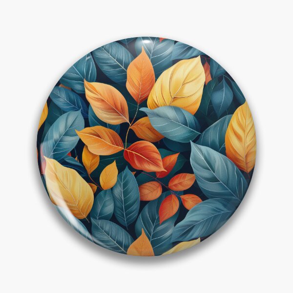 Item preview, Vibrant Blue and Orange Minimalist Autumn Leaves Pattern designed and sold by NTGUILTY.