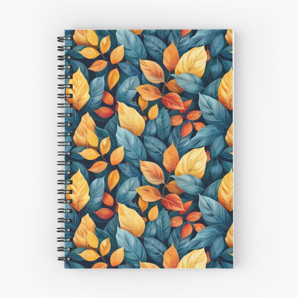 Item preview, Vibrant Blue and Orange Minimalist Autumn Leaves Pattern designed and sold by NTGUILTY.