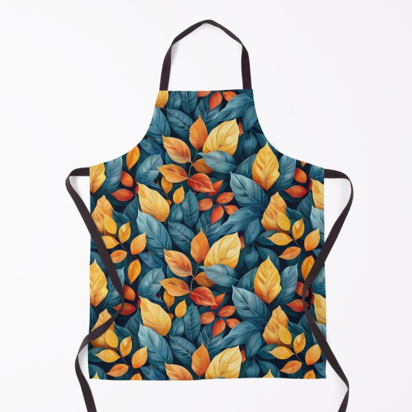 Item preview, Vibrant Blue and Orange Minimalist Autumn Leaves Pattern designed and sold by NTGUILTY.