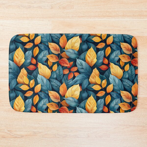 Item preview, Vibrant Blue and Orange Minimalist Autumn Leaves Pattern designed and sold by NTGUILTY.