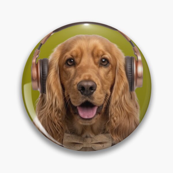 Item preview, Dapper Cocker Spaniel Dog with Bronze Headphones designed and sold by Sulco Design.
