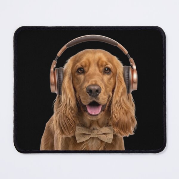 Item preview, Dapper Cocker Spaniel Dog with Bronze Headphones designed and sold by Sulco Design.