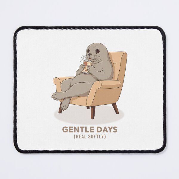 Item preview, Seal Drinking Soda in Armchair Vintage Aesthetic designed and sold by COZY VINTAGE animal.