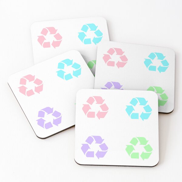 Item preview, Recycling Symbol Pastel Colors Sticker Pack/Sheet- Four Pack designed and sold by SlimyFish.