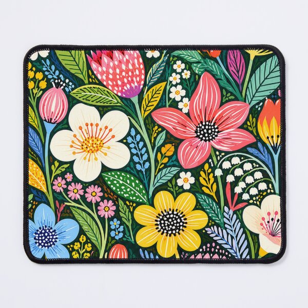 Item preview, Whimsical Folk Art Garden, Colorful Botanical Floral Pattern designed and sold by TinyBirdyDesigns.