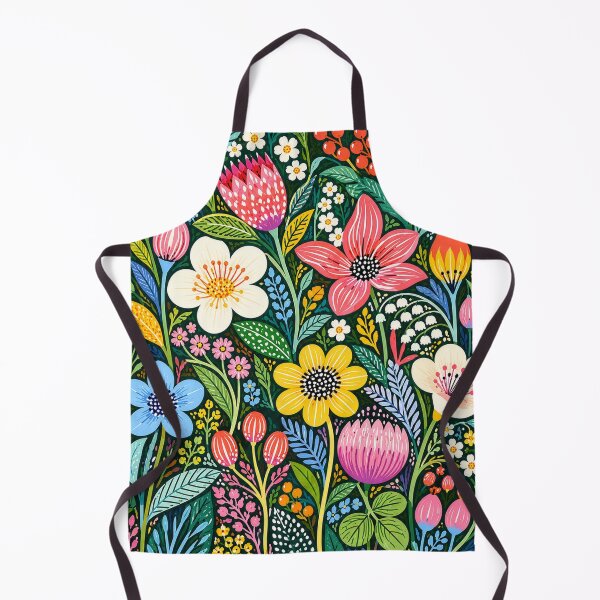 Item preview, Whimsical Folk Art Garden, Colorful Botanical Floral Pattern designed and sold by TinyBirdyDesigns.