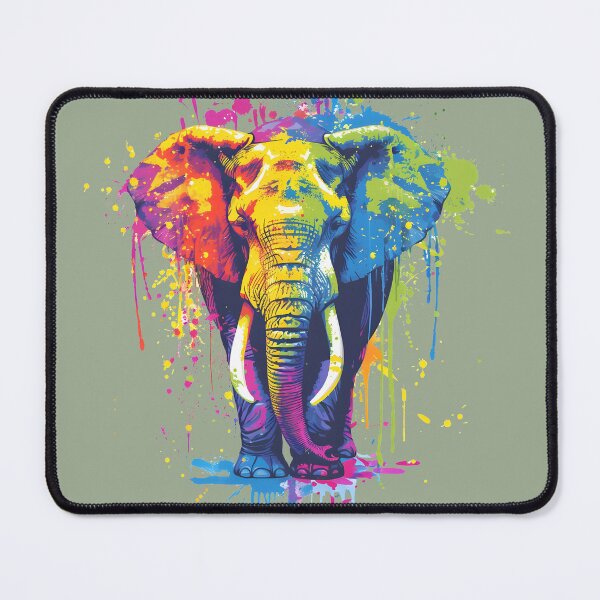 Item preview, Colorful Holi Elephant Watercolor Splash designed and sold by MAD's Recreation Studio.