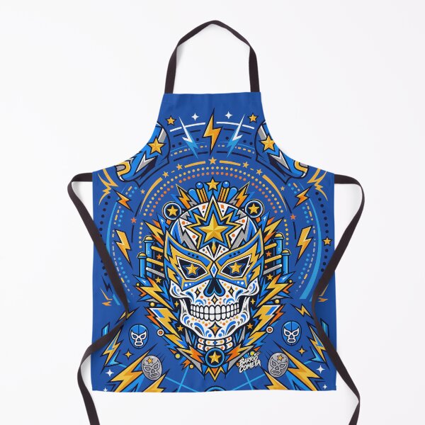 Item preview, Lucha Pop Blue – Mexican Luchador Skull Art designed and sold by Barrio Cometa.