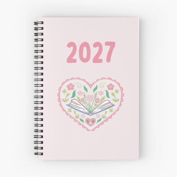 Item preview, 2027 Book in a Heart with Flowers and Leaves designed and sold by winterpumpkin.