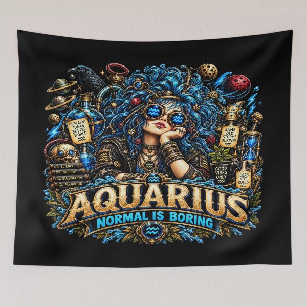 Item preview, Aquarius Gothic Rebel – Normal Is Boring designed and sold by TheInkRaven.